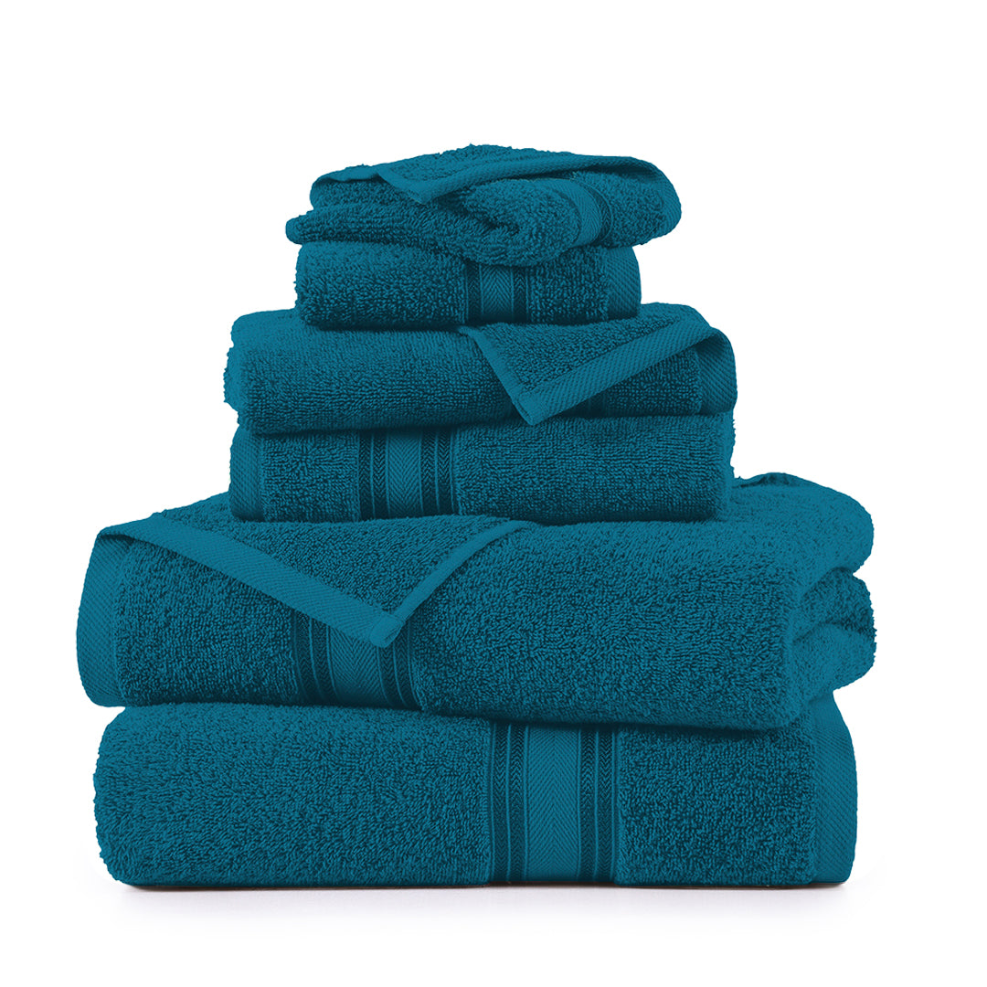 6 Piece Cotton Towel Set 550GSM - Sea Port